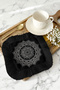 Luxury Mandala Fringed Coffee Side Presentation Napkin - Ethnic Black and White Bohemian Coaster Presentation Napkin - 3