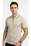 Men's Zippered Polo Collar Knitwear T-Shirt Regular Fit Modern Classic - 2