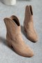 Western Vegan Suede Thin Toe Cowboy Heeled Women's Boots - 2