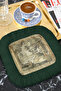 Baroque Art Tasseled Presentation Napkin - French Classic Vintage Theme Green Coaster Tissue - 2