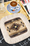 Ethnic Motif Fringed Bohemian Presentation Napkin - Geometric Bohemian Beige Brown Coaster Napkin - 5