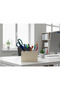 Wooden Desktop Organizer Multi-Hole Pen Holder Gray