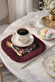 Flawless Winter Wreathed Fringed Presentation Decoration Handkerchief-Christmas Plaid Rustic Burgundy Coffee Side Napkin - 2