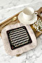 Luxury Diamond Square Fringed Presentation Napkin - Eye-Catching Vintage Bohemian Black Cream Coaster Tissue
