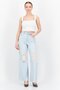 Women Regular Fit Ripped Non Stretchable Denim Jeans, Wash Blue - 4