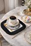 Mythological Medusa Patterned Tassel Presentation Napkin - Greek Bohemian Black and White Coaster Napkin - 8