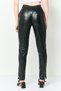 Women Slim Fit Embroidered Logo Straight Pants, Black - 4