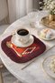 Ethnic Motif Fringed Decorative Fabric Napkin - Traveler Bohemian Orange Burgundy Coaster Handkerchief - 2