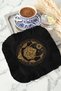Mysticism Luxury Moon Eye Fringed Presentation Napkin - Gothic Bohemian Black Gold Colored Coaster Tissue - 3