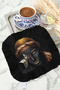 Eye-Catching Artistic Fringed Presentation Decoration Handkerchief-Luxury Bohemian Gold-Color Black Coffee Side Napkin - 4