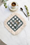 Nordic Deer Fringed Presentation Placemat Napkin - Winter Garden Rustic Gray Ecru Presentation Napkin - 2