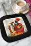 African-Inspired Stylish Fringed Presentation Napkin - Artistic Ethnic Bohemian Black Red Coaster Handkerchief - 7