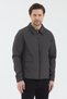 Men's Anthracite Polo Collar Basic Zippered Seasonal Jacket - 3