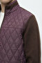Full Zipper Quilted Knitwear Coat - Burgundy - Brown - 5