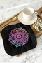 Mandala Sparkling Fringed Coffee Serving Napkin - Color Transitioning Bohemian Black Coaster Tissue - 3