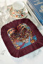 Exotic Tiger Motif Fringed Presentation Napkin - Vibrant Bohemian Red Berceste Coaster Tissue - 5