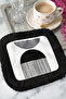 Geometric Modern Style Fringed Presentation Napkin - Minimalist Black and White Ethnic Coaster Tissue - 8