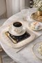 Luxury Farmhouse Motif Fringed Presentation Napkin - Rustic Black Checkered Gold Colored Coaster Tissue