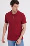Men's Slim Fit 100% Cotton Short Sleeve Polo Collar Red T-Shirt - 7