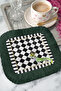 Elegant Mosaic Bukalamun Tasseled Presentation Napkin - Exotic Black and White Plaid Coaster Tissue - 5