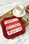 Nordic New Year's Festive Fringed Presentation Napkin - Winter Themed Rustic Red and White Coaster Napkin - 2