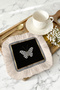 Opulent Butterfly Fringed Decorative Napkin - Monochrome Luxury Bohemian Gold Colored Coaster Tissue - 2