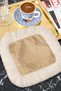 Luxury Retro Fringed Bohemian Presentation Napkin - Square Mosaic Bohemian Beige Colored Coaster Tissue