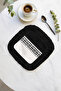 Greek Motif Fringed Coffee Side Serving Napkin - Geometric Luxury Modern Black and White Presentation Napkin - 4