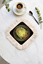 Mythological Medusa Patterned Fringed Presentation Napkin-Classic Luxury Black Gold Color Coaster Tissue - 5
