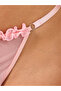Non-Padded Wired Ruffle Edge Bra and Briefs with Slit and Bow Detail - 5