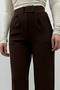 Women's Brown High Waist Velcro Closure Detailed Plazzo Trousers - 4