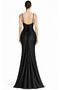 Women’s Elegant Evening Maxi Dress with Draped Bodice, Rhinestone Embellishment & Side Slit - 2