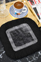 Greek Motif Fringed Bohemian Presentation Napkin - Classic Luxury Black Silver Modern Coaster Tissue - 8