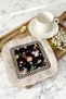 Baroque Floral Fringed Presentation Napkin - Luxurious Spring Bohemian Black Gold Colored Coaster Tissue - 2