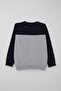 Boy's Tracksuit Set with Pocket Flap Detail and Printed Text, Ages 7-12, Light Gray Melange - 4