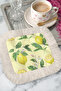 Lemon Flower Garden Fringed Presentation Napkin - Pastel Summer Freshness Mediterranean Yellow Coaster Tissue - 6