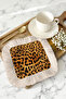 Leopard Luxury Fringed Coffee Side Presentation Cocktail Napkin - Wild Bohemian Natural Beige Coaster Tissue - 5