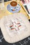 Ethnic Motif Fringed Presentation Napkin - Geometric Bohemian Beige Colored Design Coaster Napkin - 4