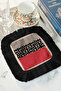 Geometric Luxury Fringed Serving Cocktail Napkin - Minimal Modern Black Red Coaster Tissue - 6