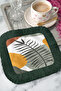 Tropical Leaf Fringed Presentation Napkin - Natural Bohemian Green Mustard Design Coaster Napkin - 4