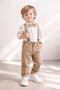 Baby Boy Suspender Pants Set with Bow Tie Stylish Kids Outfit - 3