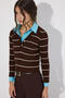 POLO COLLAR STRIPED KNITWEAR SWEATER - 3