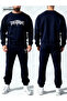 The Hoodless, Navy Blue Tracksuit Is Designed with Original Prints. - 6