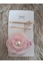 Star and Rose Model Figured Tulle Pearl Zircon Stone Detailed Girls' Buckle Set