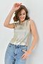 Women's Crew Neck Shiny Camisole Knitwear Sweater 10731 - 6