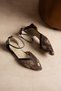 Sequin Embroidered Women's Stylish Ankle-Strap Ballerinas