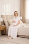 New Season Ecru Summer Short Sleeve Special Design Button Detailed Maternity Nightgown
