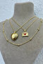 Alexis 3-Piece Heart Necklace Set - Embossed Heart Locket and Red Heart Letter Combination - 2