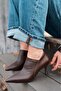 Olia High Heeled Shoes Light Brown Matte Leather - 6