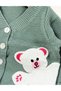 Pulover HIDEN BEAR verde-alb - 2